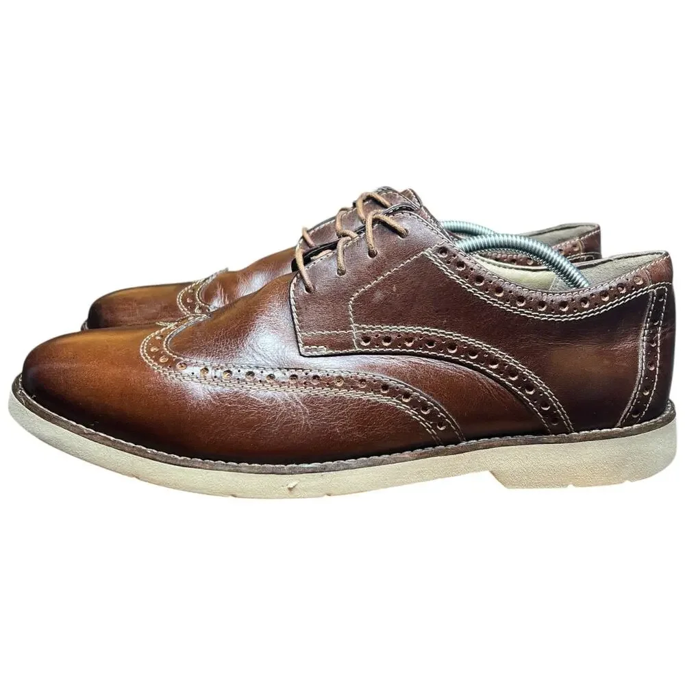 BOSTONIAN Men's 13 Wingtip Oxford Brown Leather Derby Dress Shoes Comfort